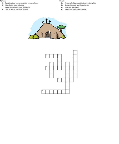 50 Gospel Crossword Puzzles: Bible Scripture Word Game (PDF)