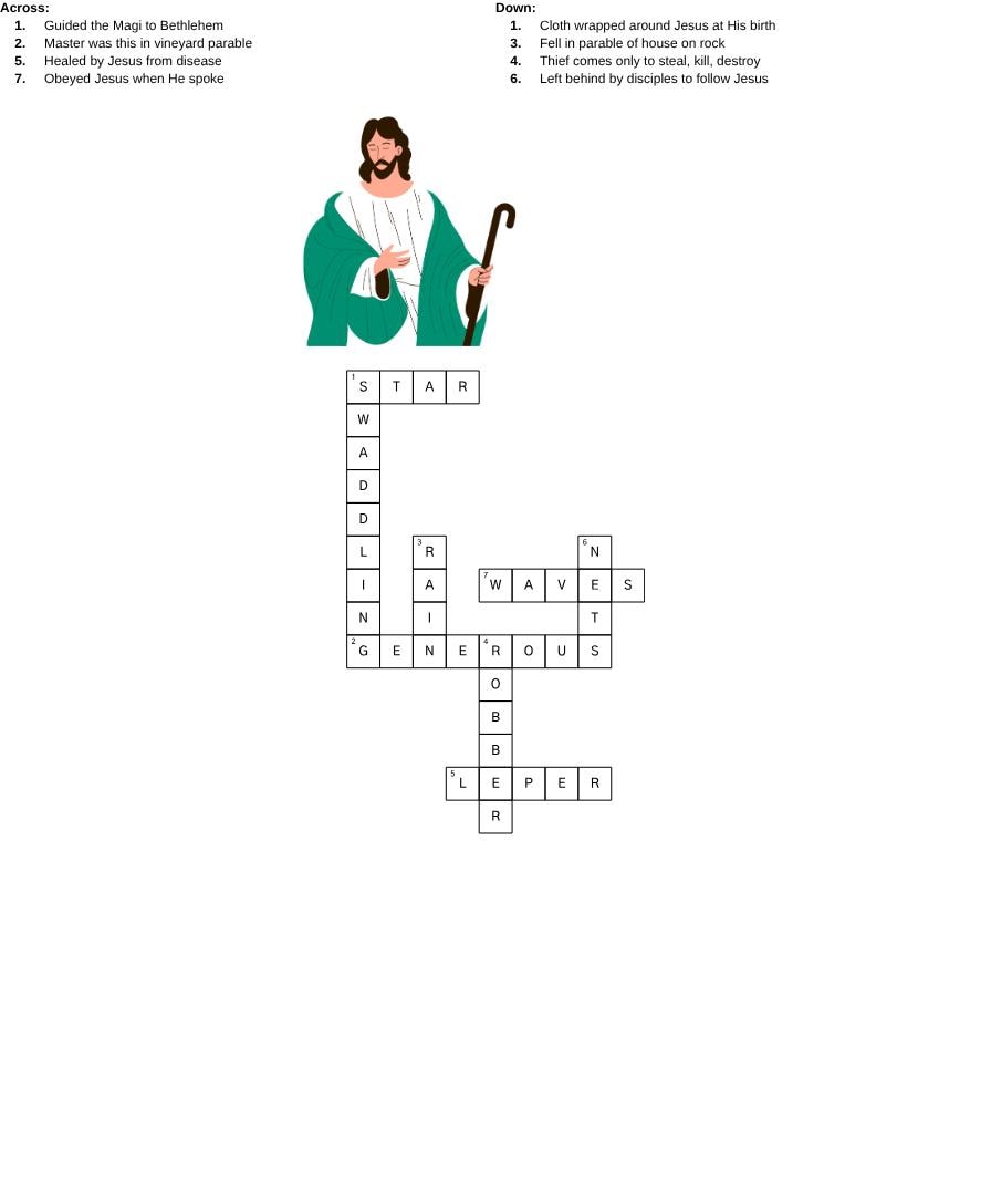 50 Gospel Crossword Puzzles: Bible Scripture Word Game (PDF)