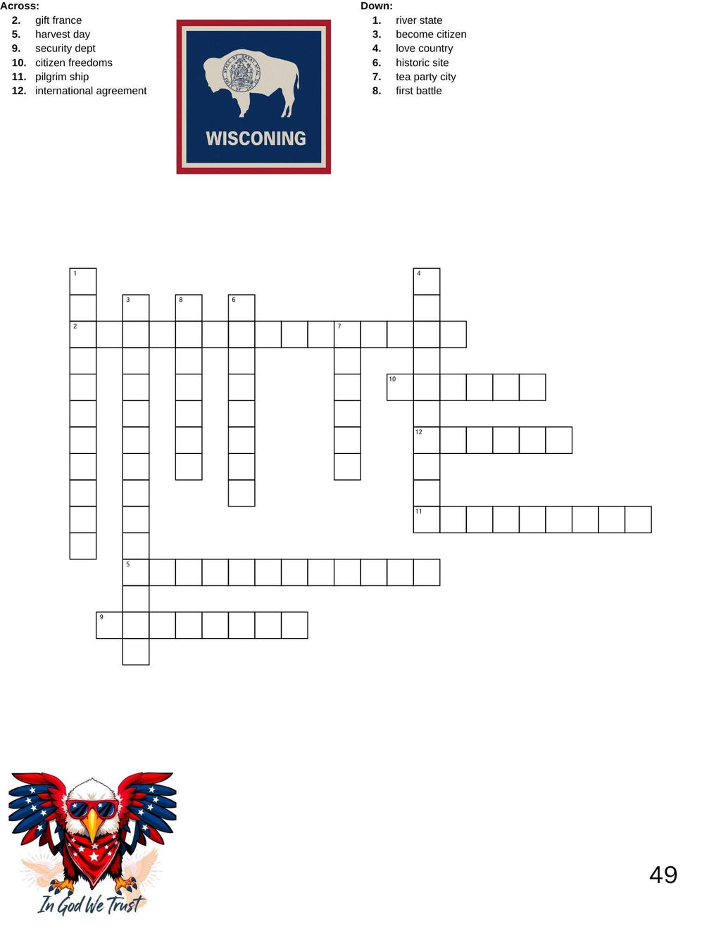 100 American Citizenship Crossword Puzzle with Answers pdf – Fun Learning for Adults & Kids