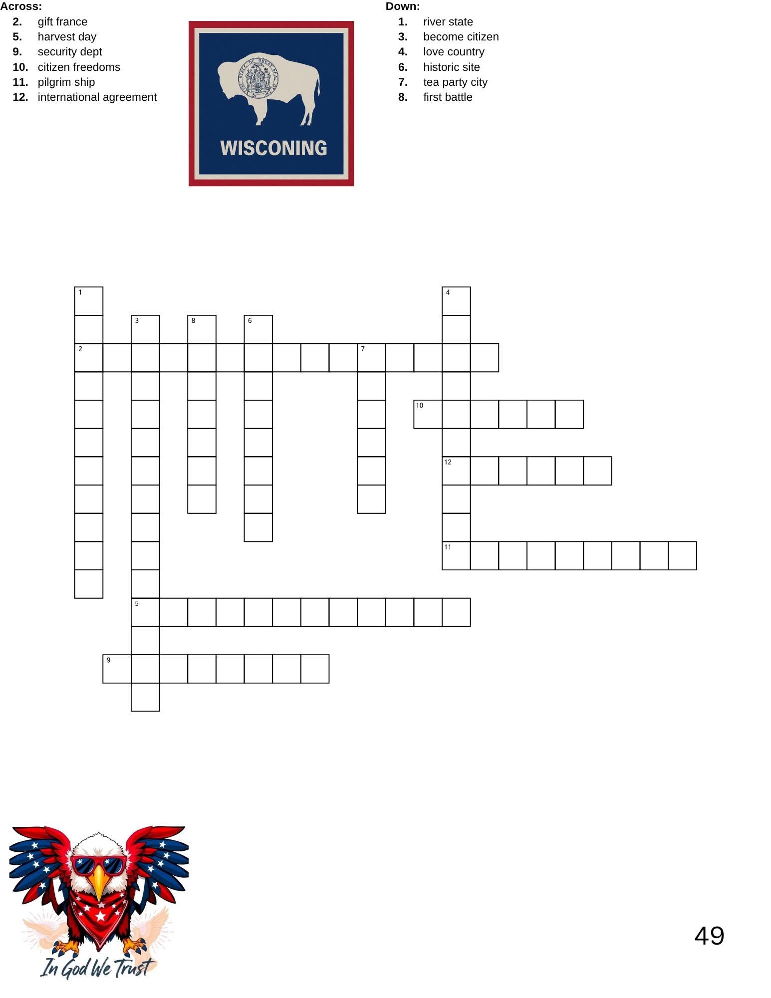 100 American Citizenship Crossword Puzzle with Answers pdf – Fun Learning for Adults & Kids