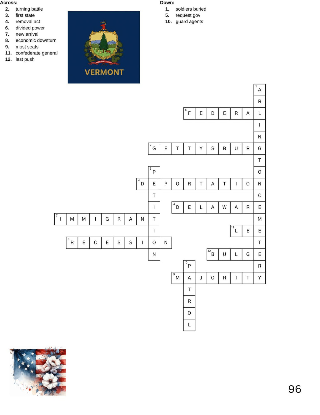 100 American Citizenship Crossword Puzzle with Answers pdf – Fun Learning for Adults & Kids