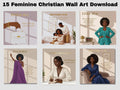 Strength and Dignity Bible Verse Art: Black Woman Christian Print (Digital Download)