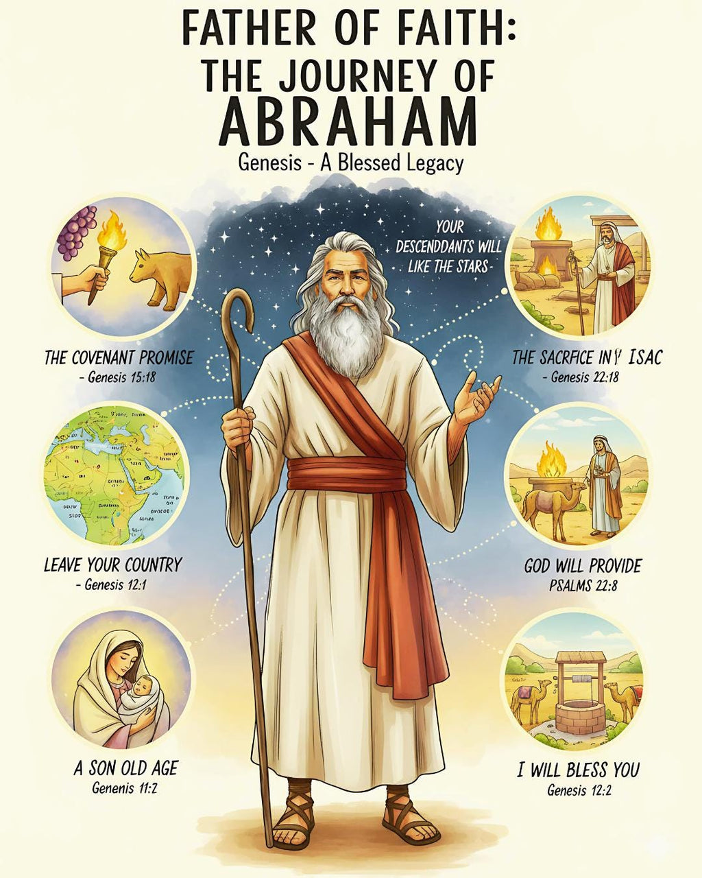 20 Bible Characters Summary, Torah Art Print, Bible Character Digital Download (PDF)