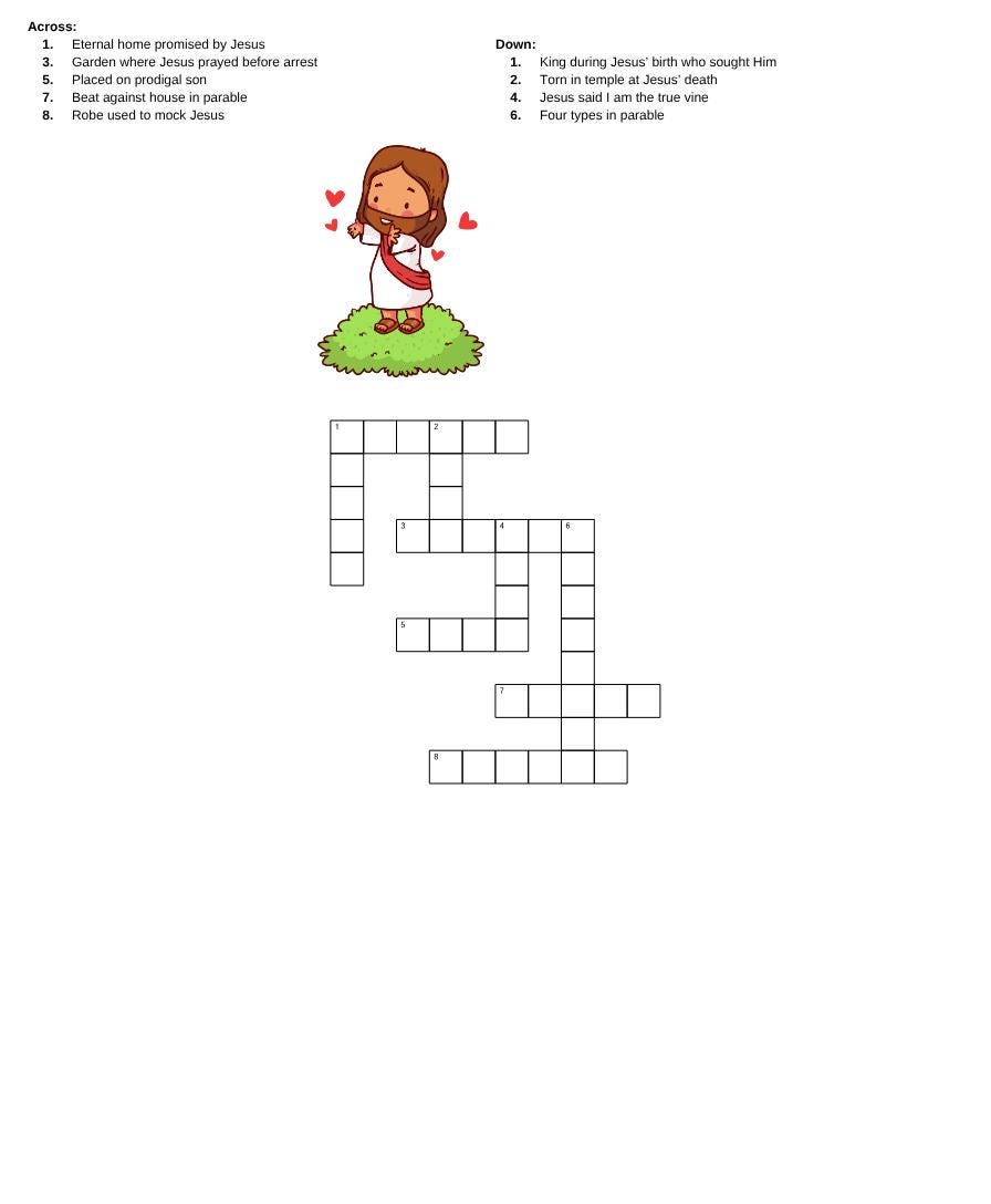 50 Gospel Crossword Puzzles: Bible Scripture Word Game (PDF)
