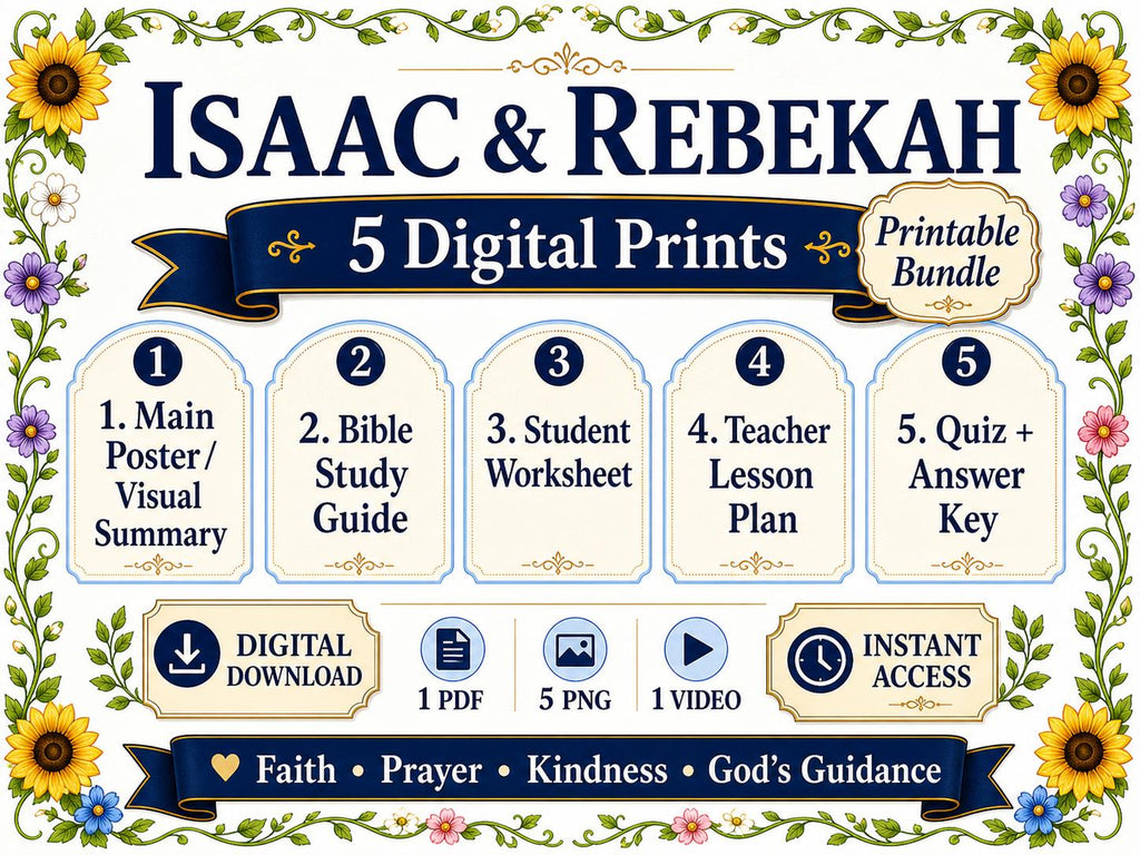 Isaac and Rebekah Bible Study Pack, Poster, Guide, Lesson (PDF, PNG, MP4 Downloads)