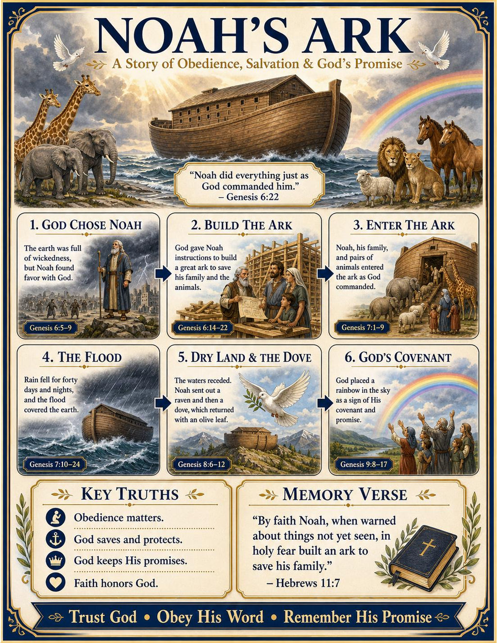 Noah's Ark Bible Study Bundle, Poster, Lesson, Guide, worksheet, Quiz (PDF, PNG, MP4 Downloads)