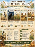 The Parable of the Weeds Bible Study Bundle, Wheat and Tares Poster, Worksheet, Teacher Lesson, Guide, Quiz, (PDF, PNG and MP4 Downloads)