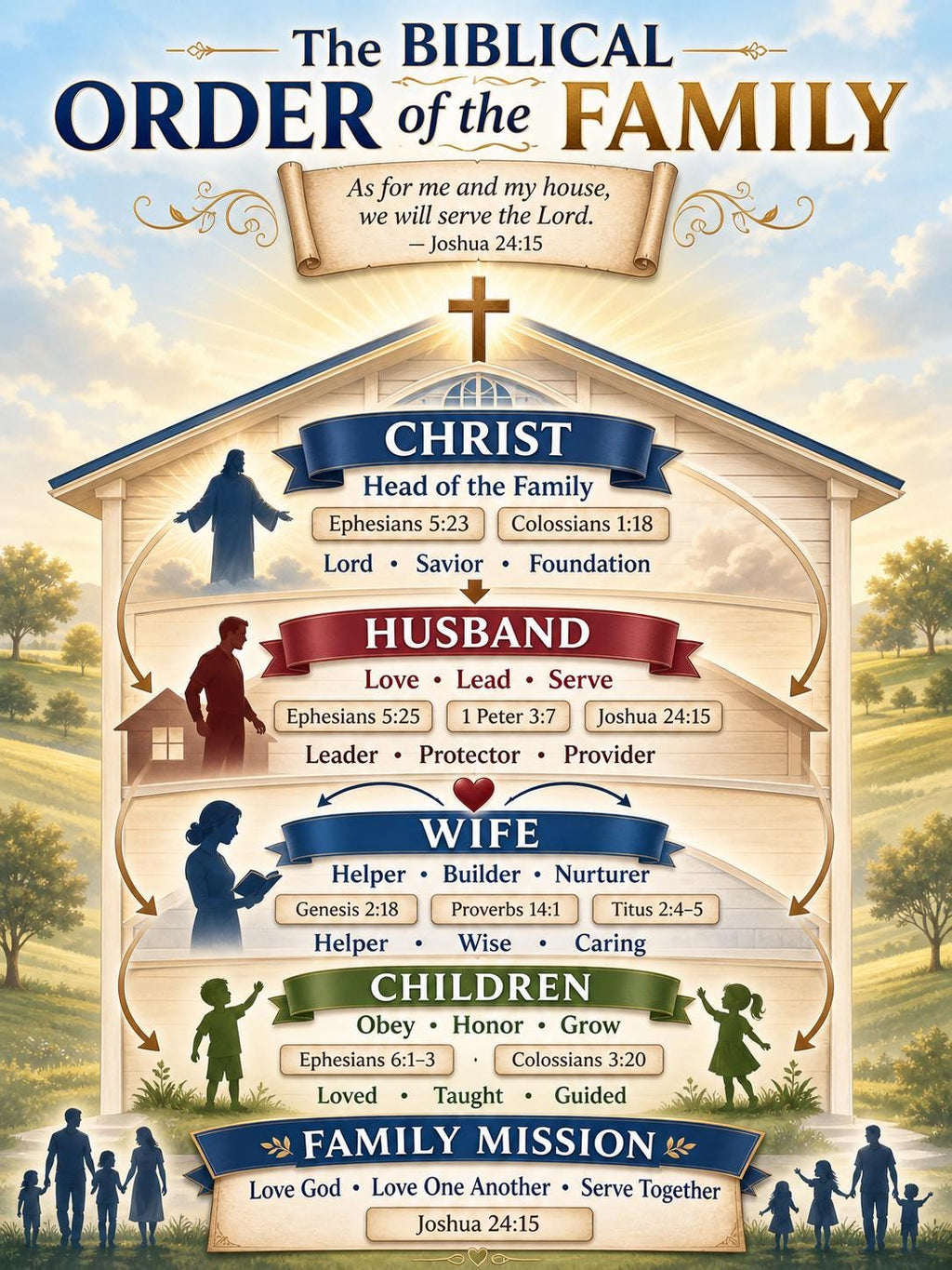 Biblical Order of the Family Bible Study Bundle, Poster, Worksheet, Teacher Lesson, Guide, Quiz (PDF, PNG and MP4 Downloads)