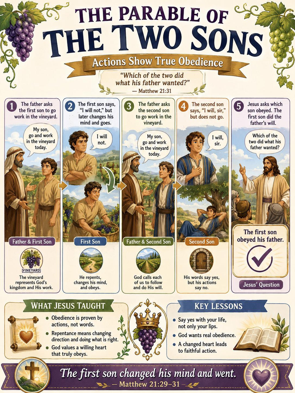 Two Sons Bible Study Bundle, Parable Poster, Student Worksheet, Teacher Lesson, Guide, Quiz, (PDF, PNG and MP4 Downloads)