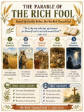The Rich Fool Bible Study Parable Poster, Student Worksheet, Teacher Lesson, Guide, Quiz, PDF, PNG and MP4 Downloads