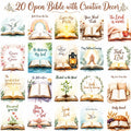 20 Open Bible Scripture Clipart Bundle, Christian Bible Blessings PNG, Faith Encouragement Digital Art