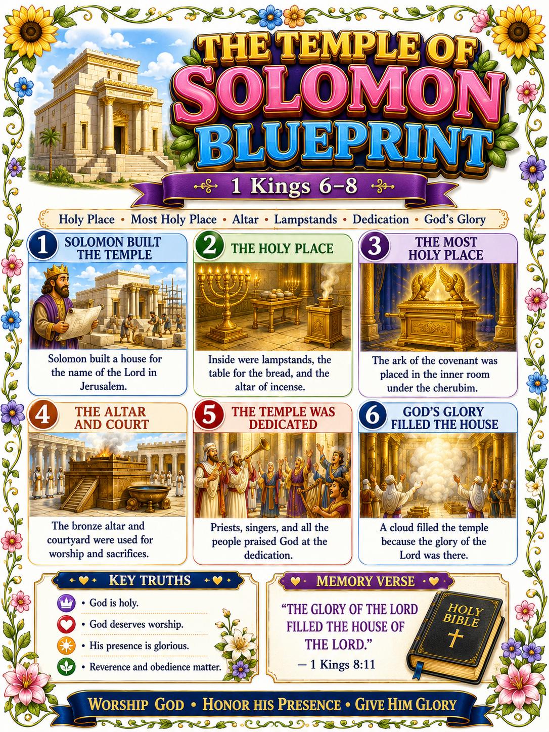 The Temple of Solomon Blueprint Bible Study Bundle | Temple Poster | Worksheets | Teacher Lesson | Study Guide | Bible Quiz | PDF PNG MP4