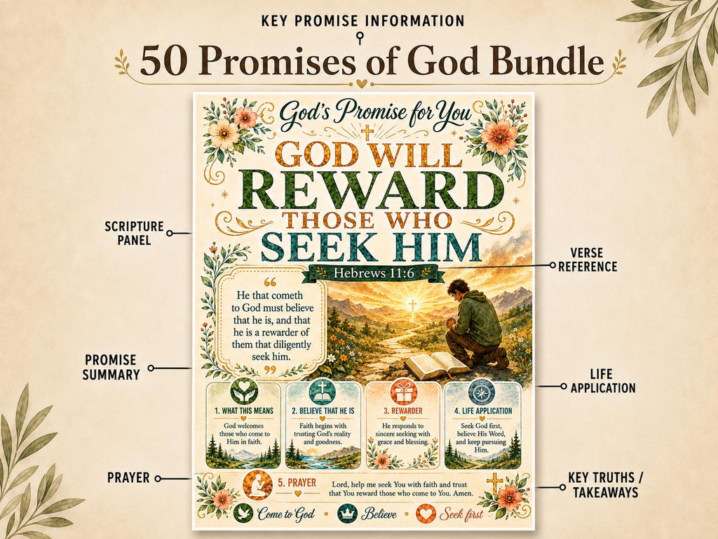 50 God Promises for You with Bible References, Christian Scripture Cards, Bible Verse Printable Bundle, Faith Encouragement  Art