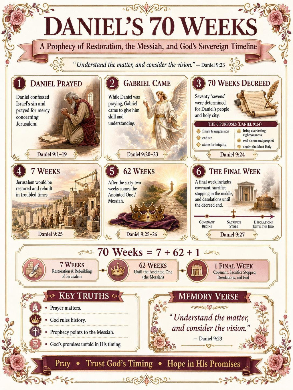 Daniel’s 70 Weeks Bible Study Bundle, Prophecy Poster, Student Worksheet, Teacher Lesson, Study Guide, Quiz, (PDF, PNG and MP4 Downloads)