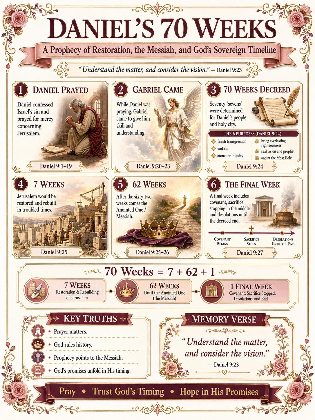 Daniel’s 70 Weeks Bible Study Bundle, Prophecy Poster, Student Worksheet, Teacher Lesson, Study Guide, Quiz, (PDF, PNG and MP4 Downloads)