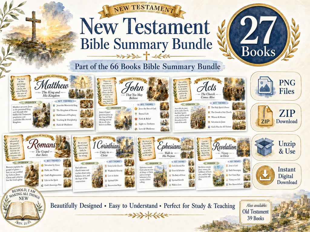 66 Books Bible Summary Bundle,  Old & New Testament Study Posters, Christian Printable Bible Overview, Scripture Study Guide (PDF AND PNG)