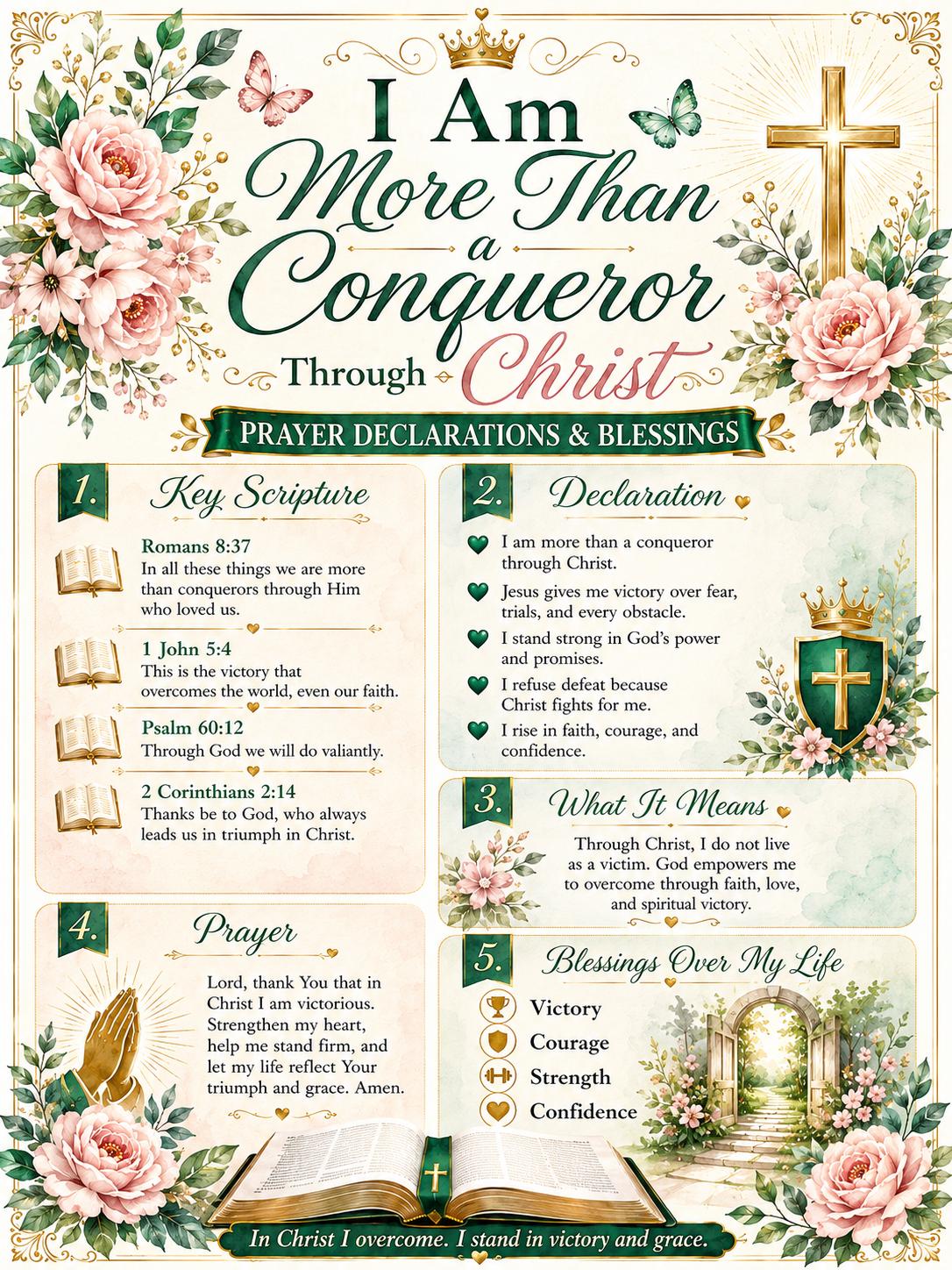 50 Bible Blessings and Declarations Printable, Christian Faith Affirmation Cards, Scripture Prayer Bundle