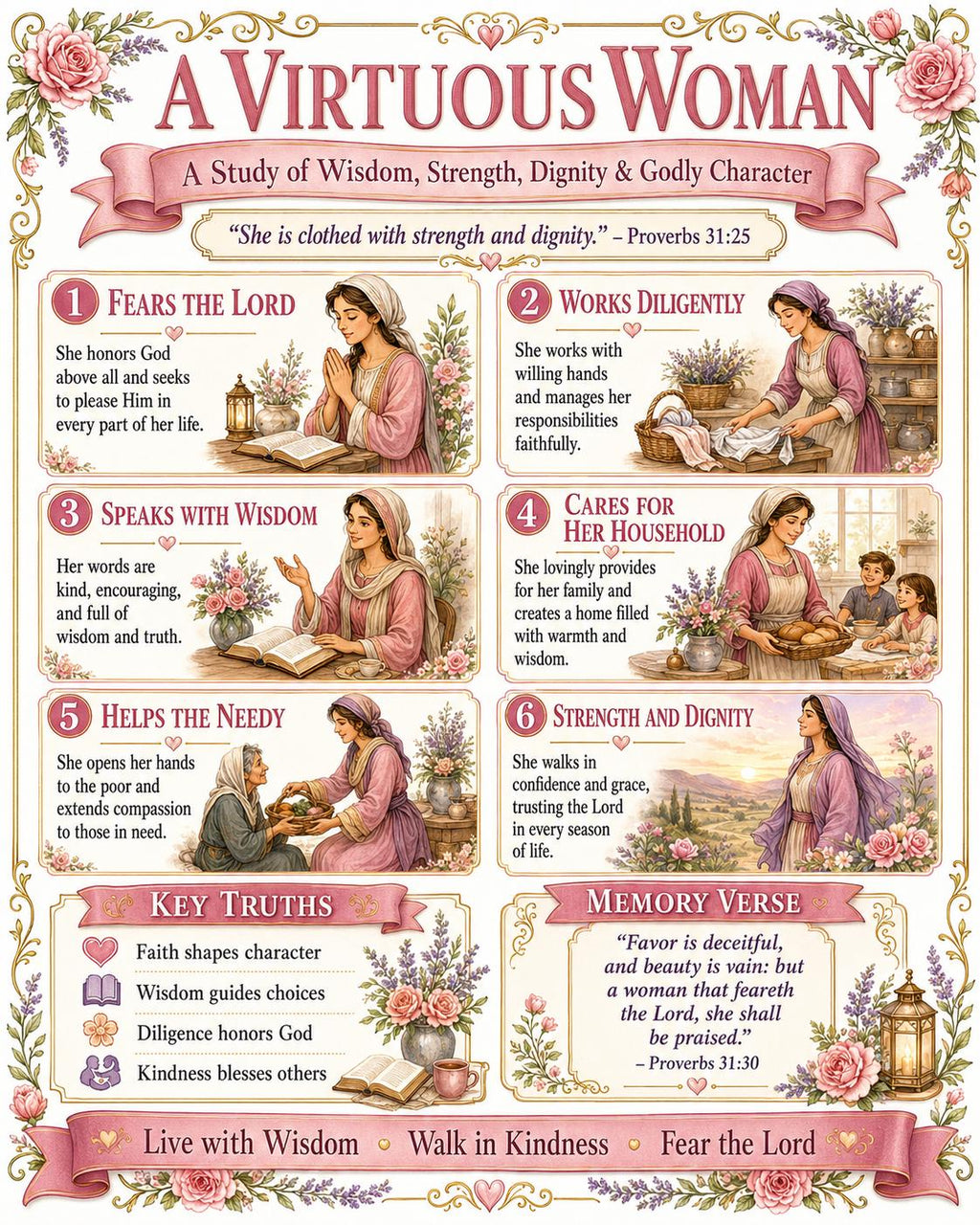 A Virtuous Woman Proverbs 31 Bible Study Bundle, Poster, Worksheet, Teacher Lesson, Guide, Quiz, Prayer Journal (PDF, PNG and MP4 Downloads)