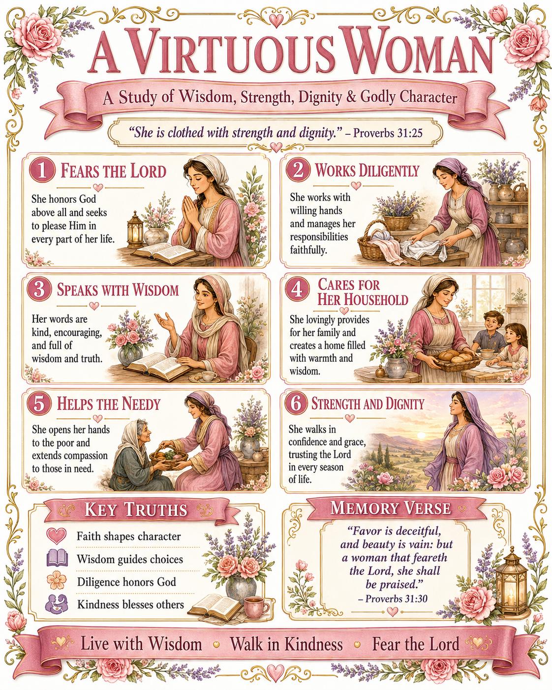 A Virtuous Woman Proverbs 31 Bible Study Bundle, Poster, Worksheet, Teacher Lesson, Guide, Quiz, Prayer Journal (PDF, PNG and MP4 Downloads)