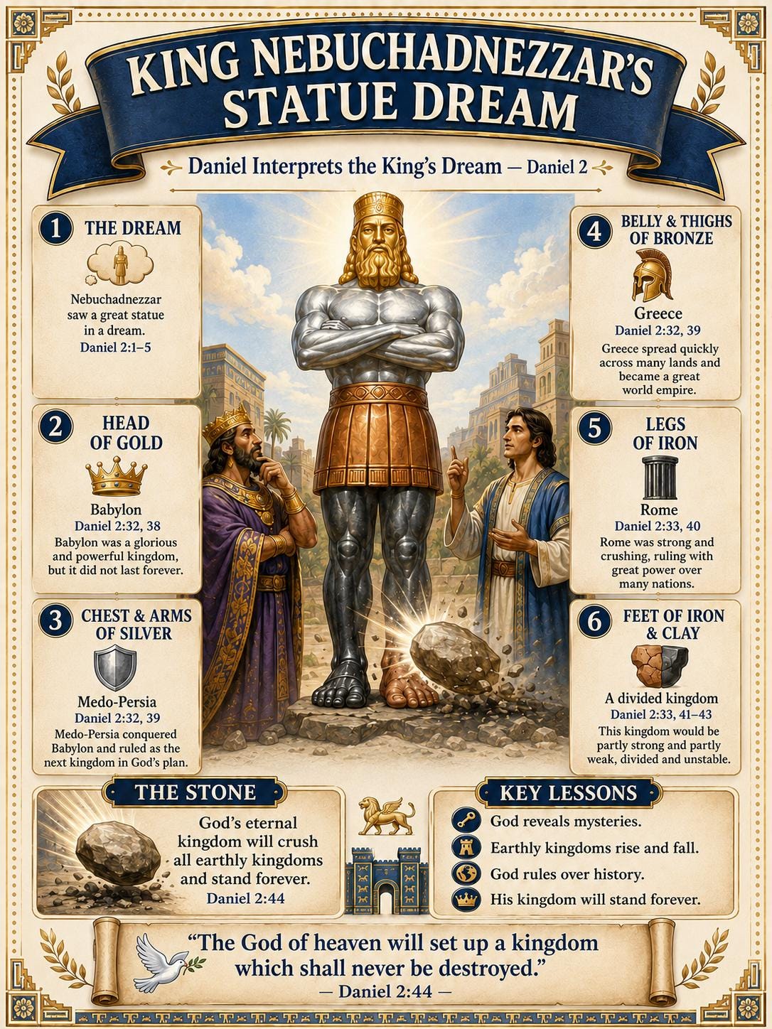 King Nebuchadnezzar’s Statue Dream and Interpretation Bible Study Bundle, Poster, Worksheet, Teacher Lesson, Guide, Quiz (PDF, PNG and MP4 )