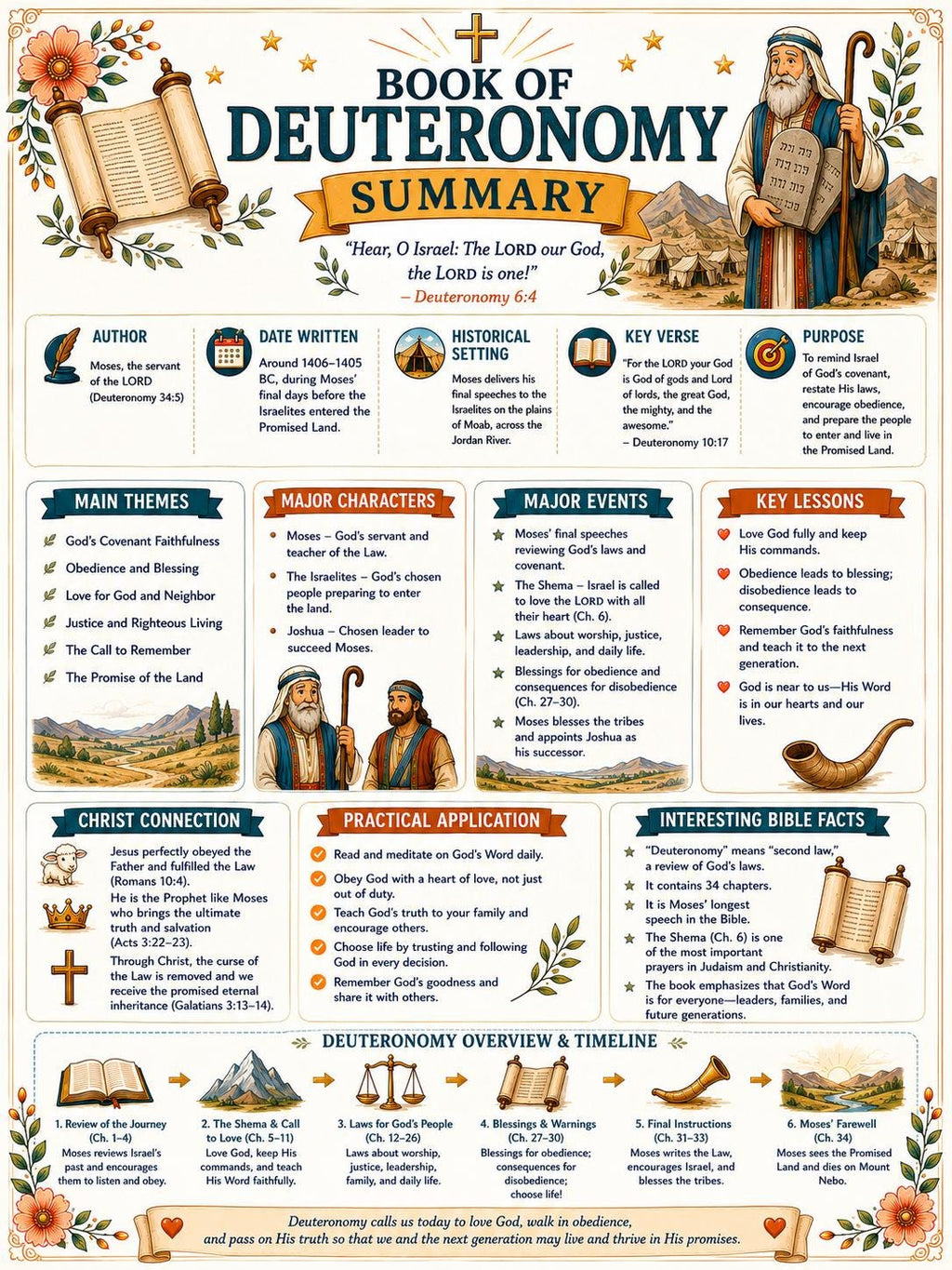 Deuteronomy Bible Study Workbook Bundle, Printable Activity Pages, Questions and Answers, Christian Bible Lessons, PDF Instant Download