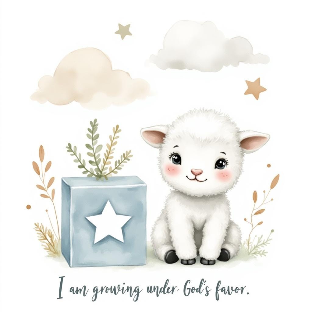 20 Little Lamb Nursery Grace PNG Bundle, Christian Baby Lamb Clipart, Bible Declaration Nursery Art, Baby Shower Digital Download