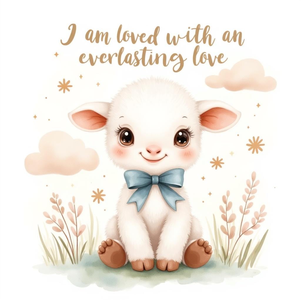 20 Little Lamb Nursery Grace PNG Bundle, Christian Baby Lamb Clipart, Bible Declaration Nursery Art, Baby Shower Digital Download