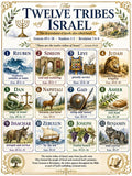 Twelve Tribes of Israel Bible Study Bundle, 12 Tribes Poster, Worksheet, Teacher Lesson, Study Guide, Quiz, (PDF PNG MP4 Download)