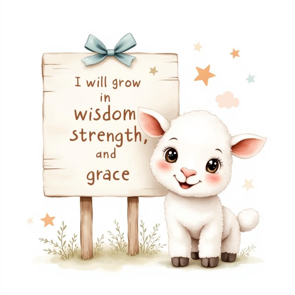 20 Little Lamb Nursery Grace PNG Bundle, Christian Baby Lamb Clipart, Bible Declaration Nursery Art, Baby Shower Digital Download