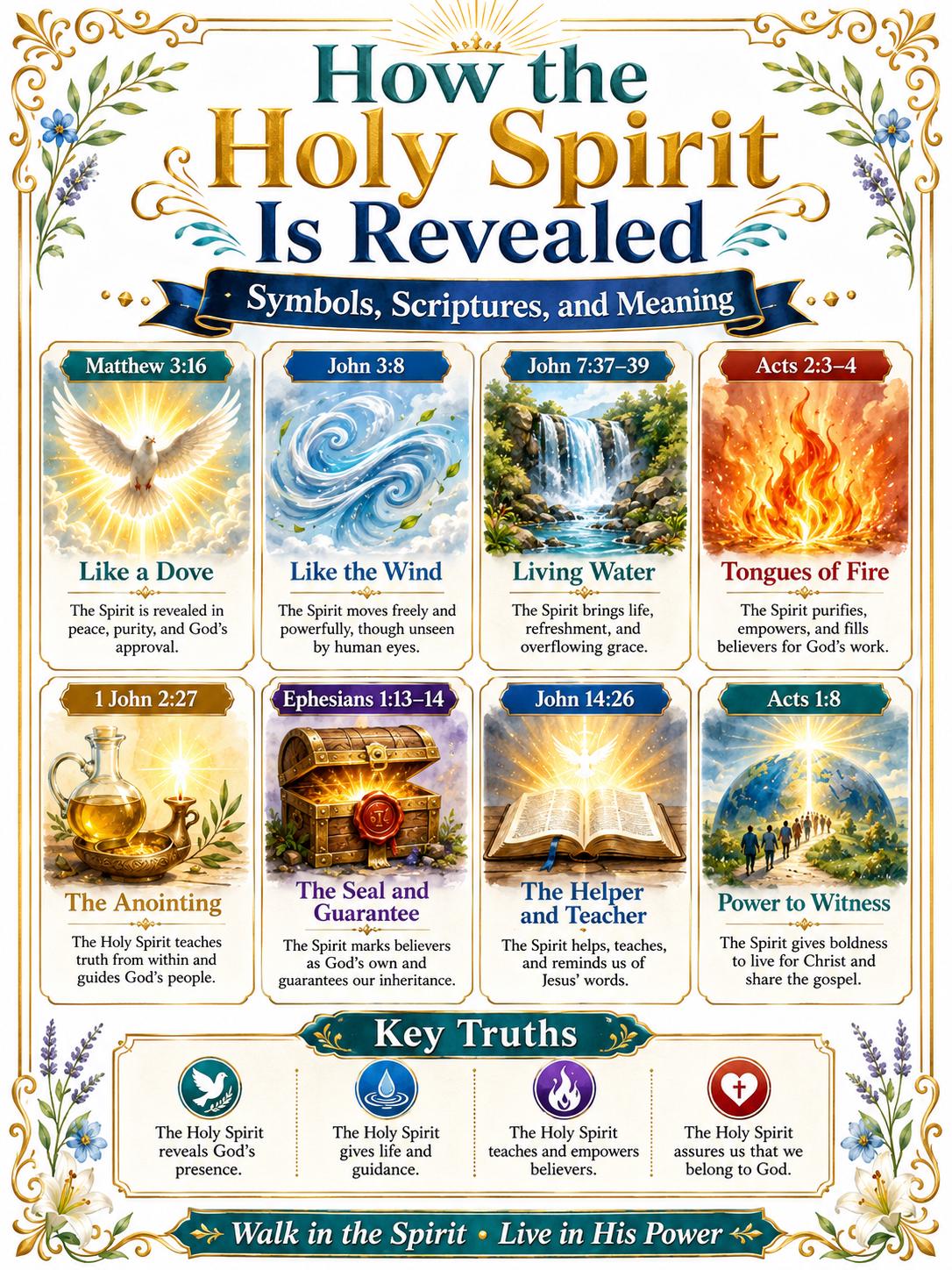 How the Holy Spirit Is Revealed Bible Study Bundle, Christian Poster, Worksheet, Teacher Lesson, Guide, Quiz, (PDF PNG MP4 Downloads)