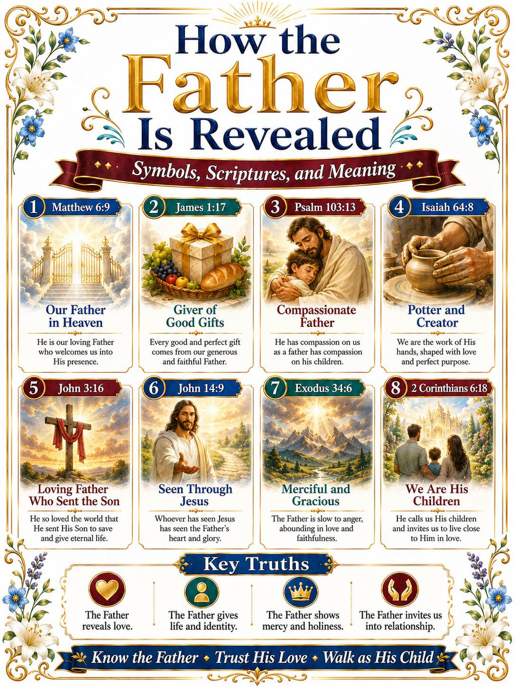 How the Father Is Revealed Bible Study Bundle, Christian Poster, Worksheet, Teacher Lesson, Guide, Quiz, PDF PNG MP4 Downloads