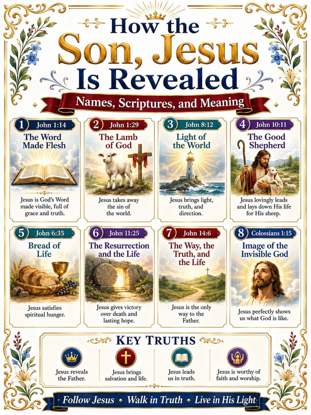 How The Son Jesus Is Revealed Bible Study Bundle, Christian Poster, Worksheet, Teacher Lesson, Guide, Quiz, (PDF PNG MP4 Download)