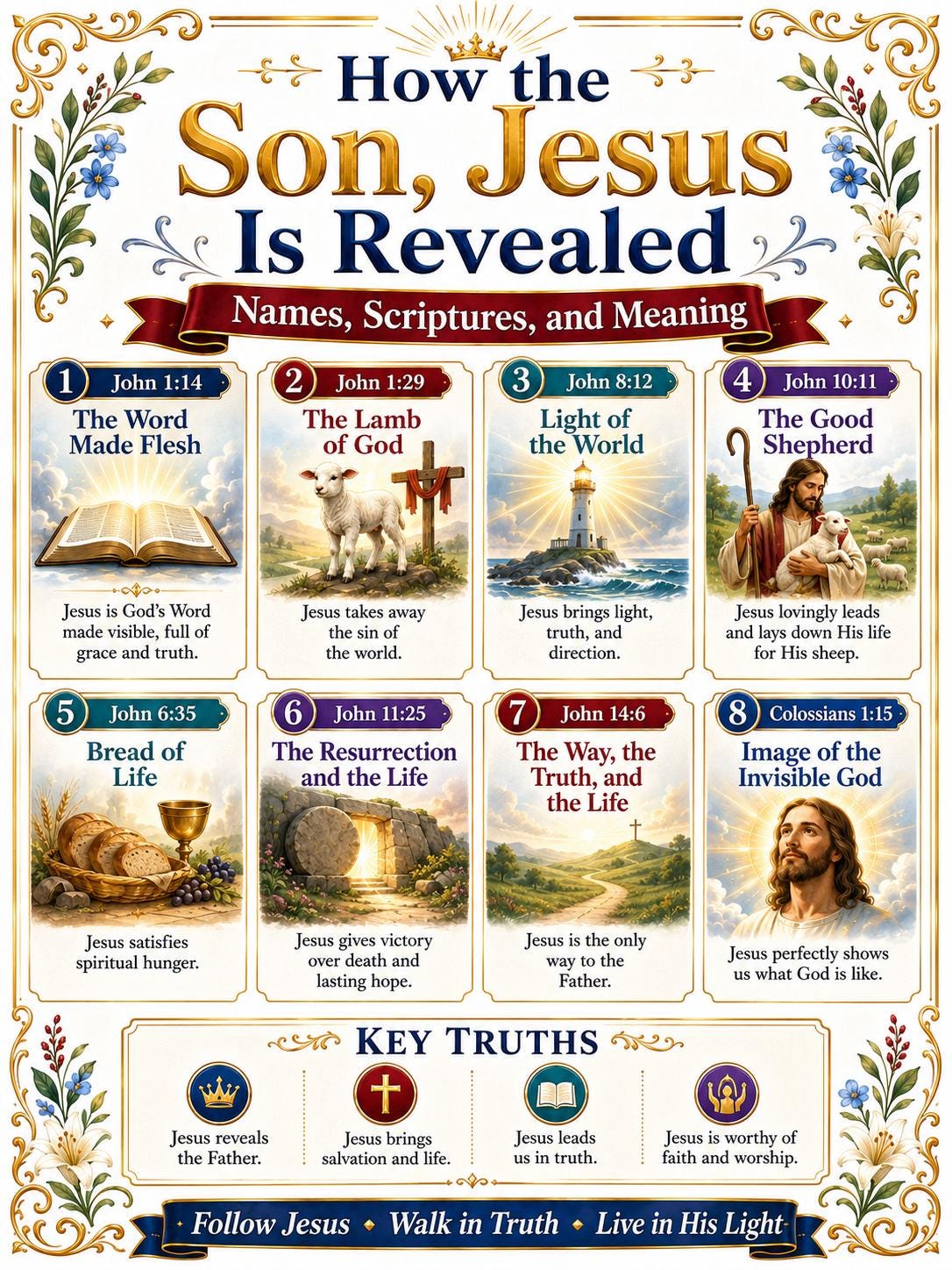 How The Son Jesus Is Revealed Bible Study Bundle, Christian Poster, Worksheet, Teacher Lesson, Guide, Quiz, (PDF PNG MP4 Download)