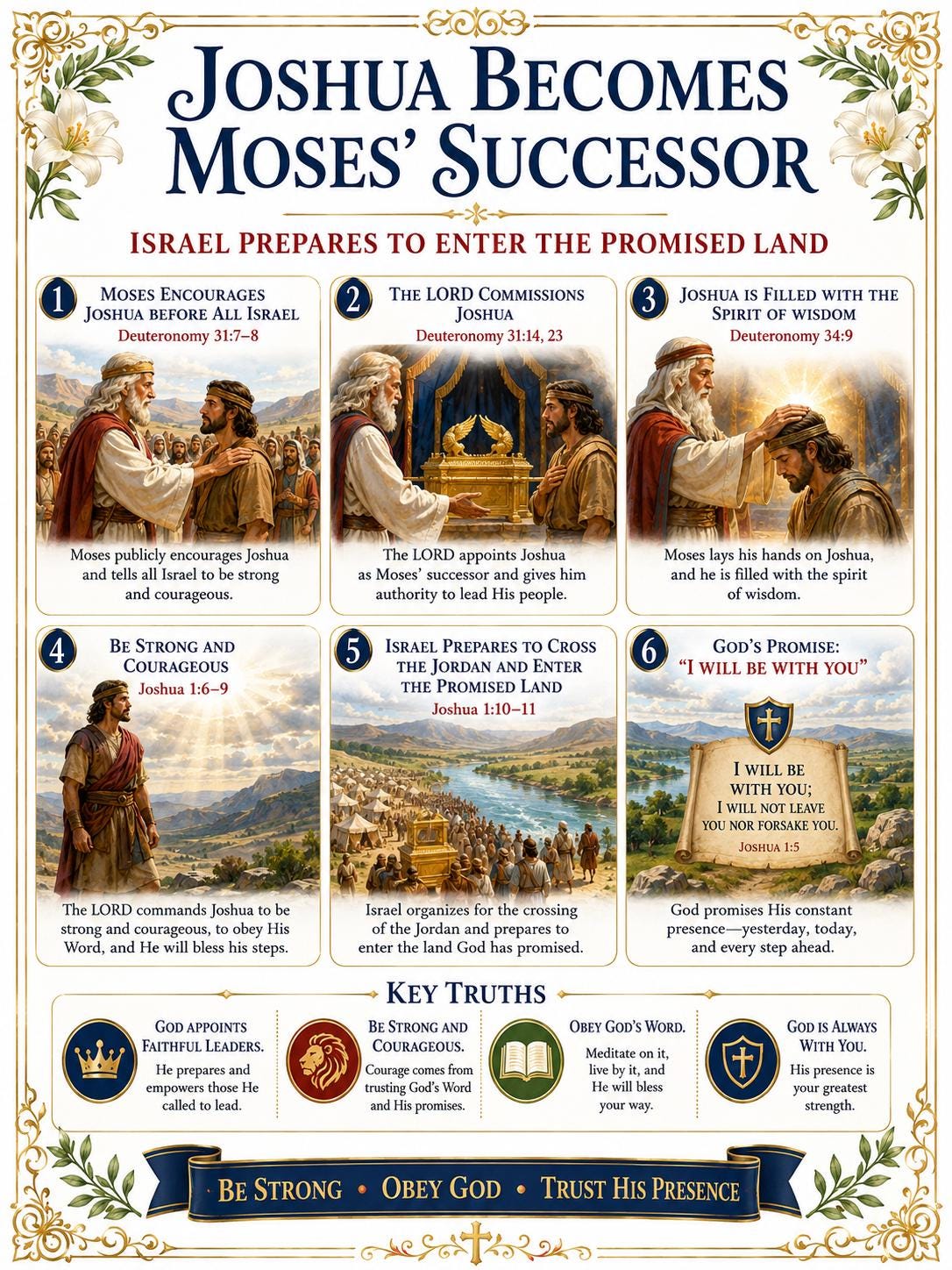 Joshua Becomes Moses’ Successor Bible Study Bundle, Promised Land Poster, Worksheet, Teacher Lesson, Guide, Quiz, (PDF PNG MP4 Download)