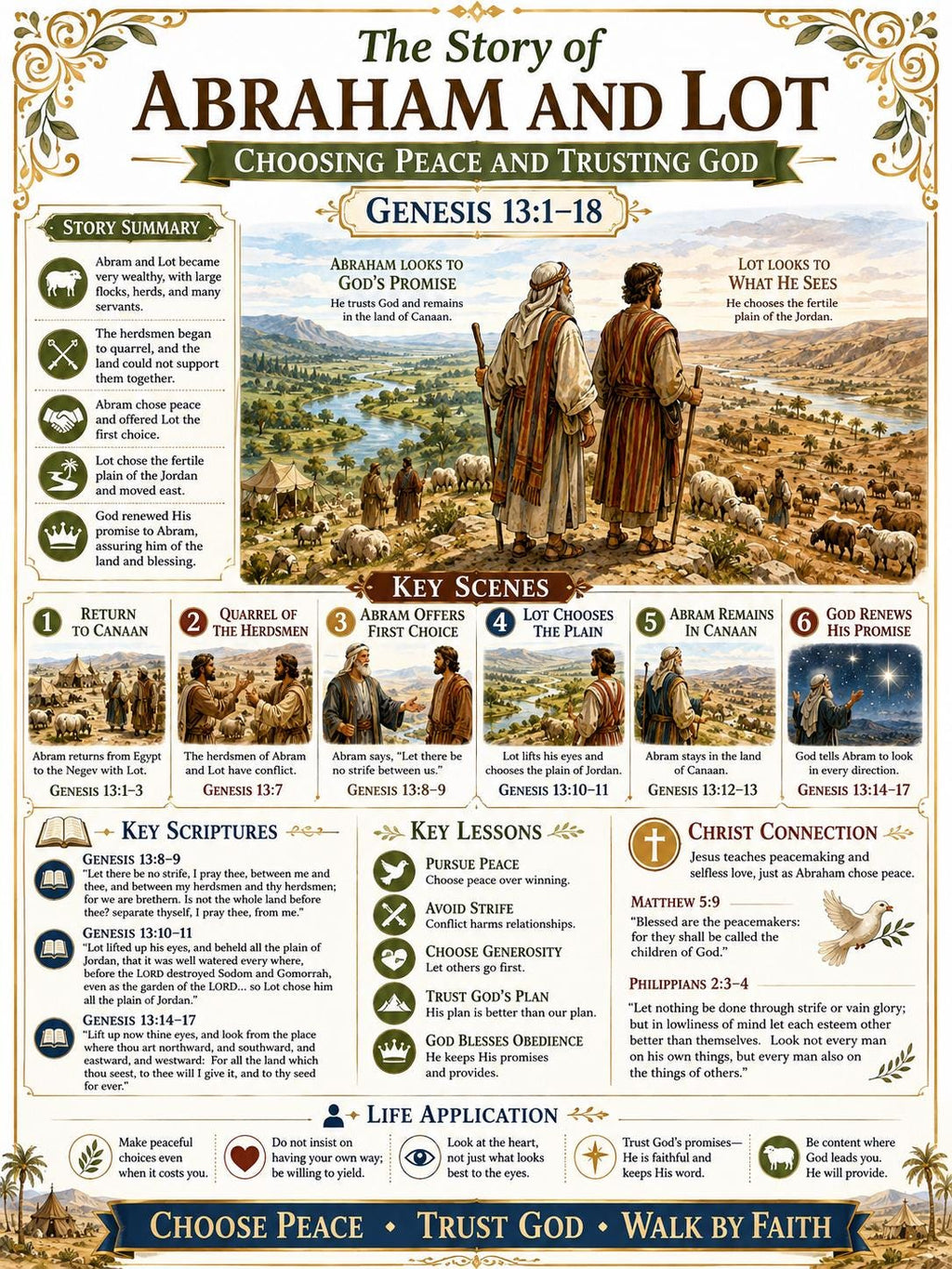 Abraham and Lot Bible Study Bundle, Christian Printable Poster, Worksheet, Teacher Lesson, Study Guide, Quiz, (PDF PNG MP4 Downloads)